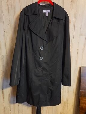 Nine & Co. Black Women's Single-Breasted Trench Coat